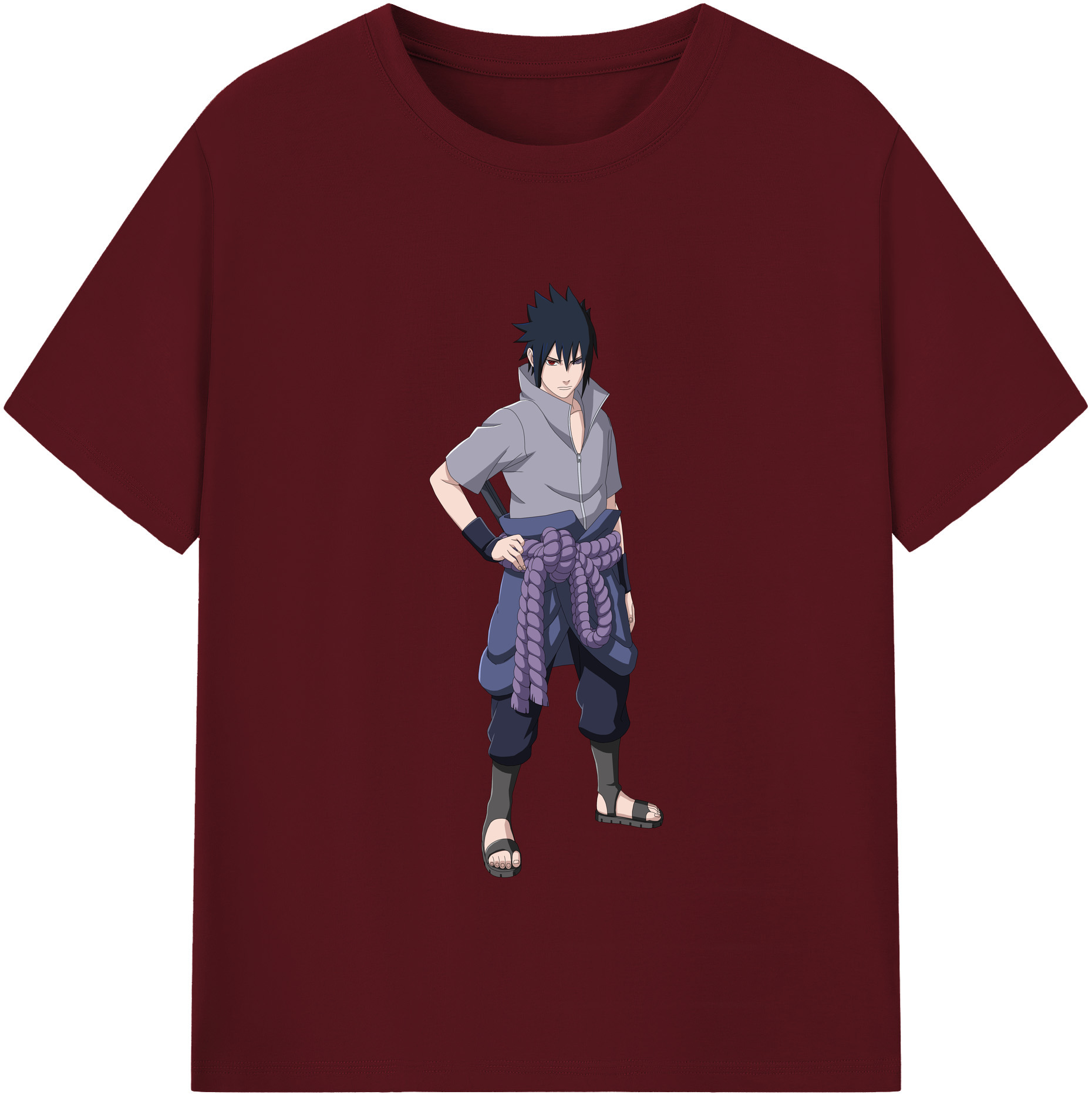 （画像用） NARUTO -ナルト- うちは サスケ Uchiha Sasuke 綿100％半袖Tシャツ（フロントプリント）